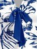 Robe débardeur Hawaï à imprimé crâne, cocotier, fleur et feuille, bretelles croisées et nœud - Bleu profond XL