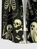 Tenue assortie pour couples à motifs de crânes, squelette, guitare, fantôme et chauve-souris d'Halloween - Noir 