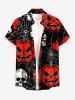 Halloween Pumpkin Spider Web Skulls Print Matching Outfit For Couples -  