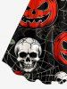 Halloween Pumpkin Spider Web Skulls Print Matching Outfit For Couples -  