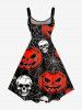 Halloween Pumpkin Spider Web Skulls Print Matching Outfit For Couples -  