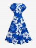 Hibiscus Flower Tropical Leaf Print Matching Hawaii Beach Outfit For Couples -  