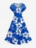 Hibiscus Flower Tropical Leaf Print Matching Hawaii Beach Outfit For Couples -  