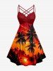 Coconut Tree Sun Cloud Print Matching Hawaii Beach Outfit For Couples -  