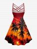 Coconut Tree Sun Cloud Print Matching Hawaii Beach Outfit For Couples -  