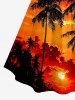 Coconut Tree Sun Cloud Print Matching Hawaii Beach Outfit For Couples -  