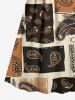 Robe cami Hawaii portefeuille à imprimé colorblock Paisley - marron foncé 1X