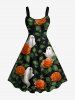 Ensemble assorti pour couples avec motif Halloween fleurs, feuilles et fantômes -  
