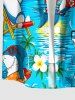Sharks Coconut Tree Flowers Print Matching Hawaii Beach Outfit For Couples -  