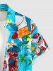 Sharks Coconut Tree Flowers Print Matching Hawaii Beach Outfit For Couples -  