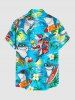 Sharks Coconut Tree Flowers Print Matching Hawaii Beach Outfit For Couples -  