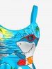 Sharks Coconut Tree Flowers Print Matching Hawaii Beach Outfit For Couples -  
