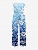 Tropical Leaf Hibiscus Flower Ombre Print Matching Hawaii Beach Outfit For Couples -  
