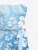 Tropical Leaf Hibiscus Flower Ombre Print Matching Hawaii Beach Outfit For Couples -  