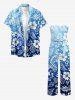 Tropical Leaf Hibiscus Flower Ombre Print Matching Hawaii Beach Outfit For Couples -  