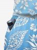 Tropical Leaf Hibiscus Flower Ombre Print Matching Hawaii Beach Outfit For Couples -  