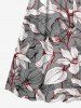 Flowers Leaf Print Matching Hawaii Beach Outfit For Couples -  