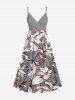 Flowers Leaf Print Matching Hawaii Beach Outfit For Couples -  