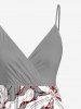 Flowers Leaf Print Matching Hawaii Beach Outfit For Couples -  