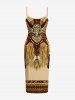 Ethnic Owl Feather Print Matching Hawaii Beach Outfit For Couples -  