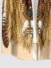 Ethnic Owl Feather Print Matching Hawaii Beach Outfit For Couples -  