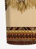Ethnic Owl Feather Print Matching Hawaii Beach Outfit For Couples -  