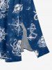 Octopus Anchor Conch Print Hawaii Cruise Split Pocket A Line Midi Dress -  