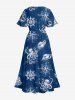 Octopus Anchor Conch Print Hawaii Cruise Split Pocket A Line Midi Dress -  