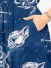 Octopus Anchor Conch Print Hawaii Cruise Split Pocket A Line Midi Dress -  