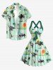 Coconut Tree Dinosaur Sun Print Hawaii Halter Crisscross Strappy A Line Dress -  