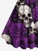 Robe trapèze Hawaii à imprimé crânes, roses et fleurs - Concorde 4X