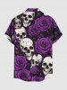 Chemise hawaïenne à poche boutonnée pour homme, imprimé crânes, roses et fleurs - Concorde S