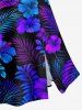 Tropical Leaf Hibiscus Flower Print Hawaii Split A Line Skirt -  