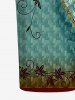 Flower Leaf Print Hawaii Fitted Dress -  