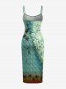 Robe ajustée Hawaii à imprimé feuilles fleuries - Turquoise Foncée 5X