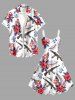 Hibiscus Flower Leaf Gun Print Hawaii Tank Dress(Adjustable Shoulder Strap) -  