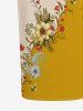 Robe hawaïenne à imprimé fleurs et feuilles - Deep Yellow XXS