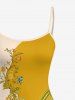Robe hawaïenne à imprimé fleurs et feuilles - Deep Yellow XXS