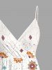 Robe débardeur portefeuille hawaïenne à imprimé fleurs et feuilles - Blanc M