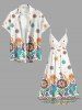 Robe cami hawaïenne avec décolleté croisé et imprimé fleurs et feuilles - Blanc S