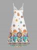 Robe cami hawaïenne à imprimé fleurs et feuilles, décolleté croisé - Blanc 1X