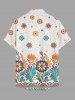 Flowers Leaf Print Buttons Pocket Shirt Hawaii For Men -  