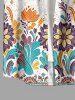 Flowers Leaf Print Buttons Pocket Shirt Hawaii For Men -  