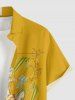 Chemise hawaïenne homme à imprimé fleurs et feuilles, à boutons et poche - Deep Yellow S