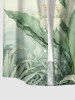 Chemise pour homme à imprimé tropical feuilles, fleurs et plantes, style Hawaï, avec poche boutonnée - Vert clair S