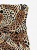 Leopard Print Hawaii Pocket Jumpsuit with Removable Belt and Shoulder Strap -  