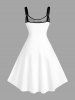 Robe Hawaïenne à Imprimé Pieuvre, Ancre et Éclaboussures de Peinture (Bretelles réglables) - Blanc XXS