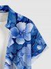 Flowers Ombre Print Buttons Pocket Hawaii Shirt For Men -  