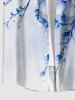 Flowers Ombre Print Buttons Pocket Hawaii Shirt For Men -  