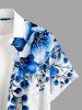 Flowers Leaf Print Buttons Pocket Hawaii Shirt For Men -  